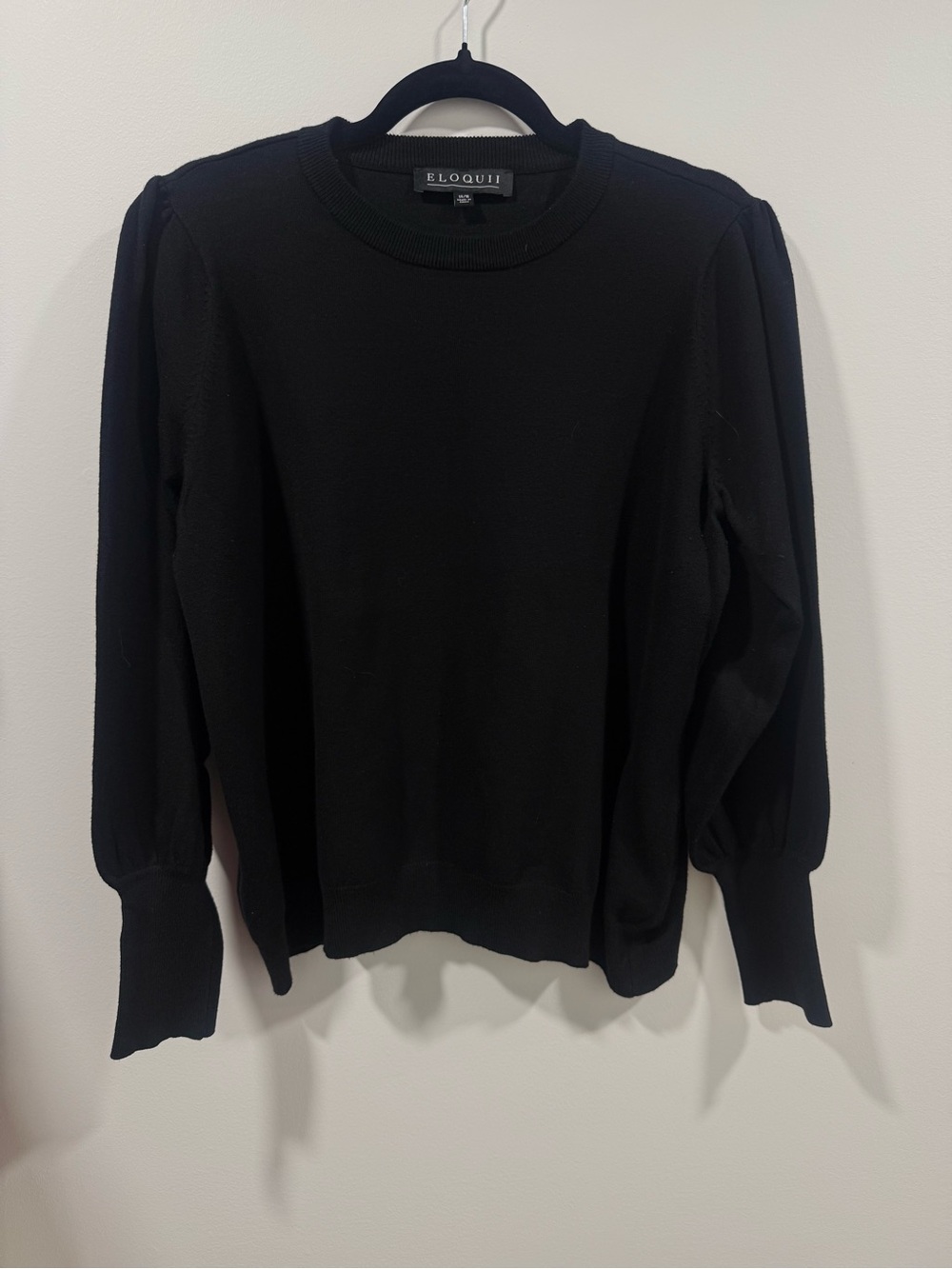 Eloquii  Black Crewneck Sweater